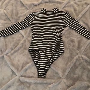 amazon || black and white striped bodysuit